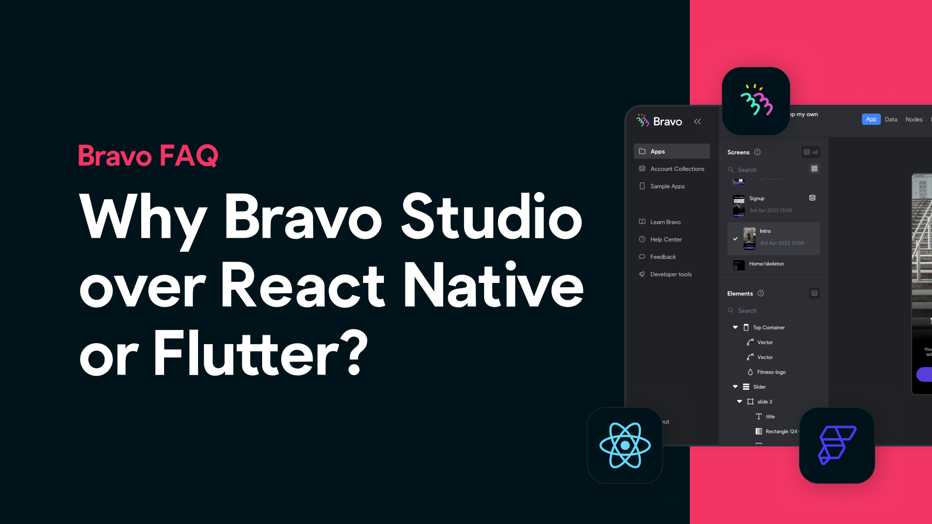 Why Choose Bravo Studio Over React Native or Flutter?