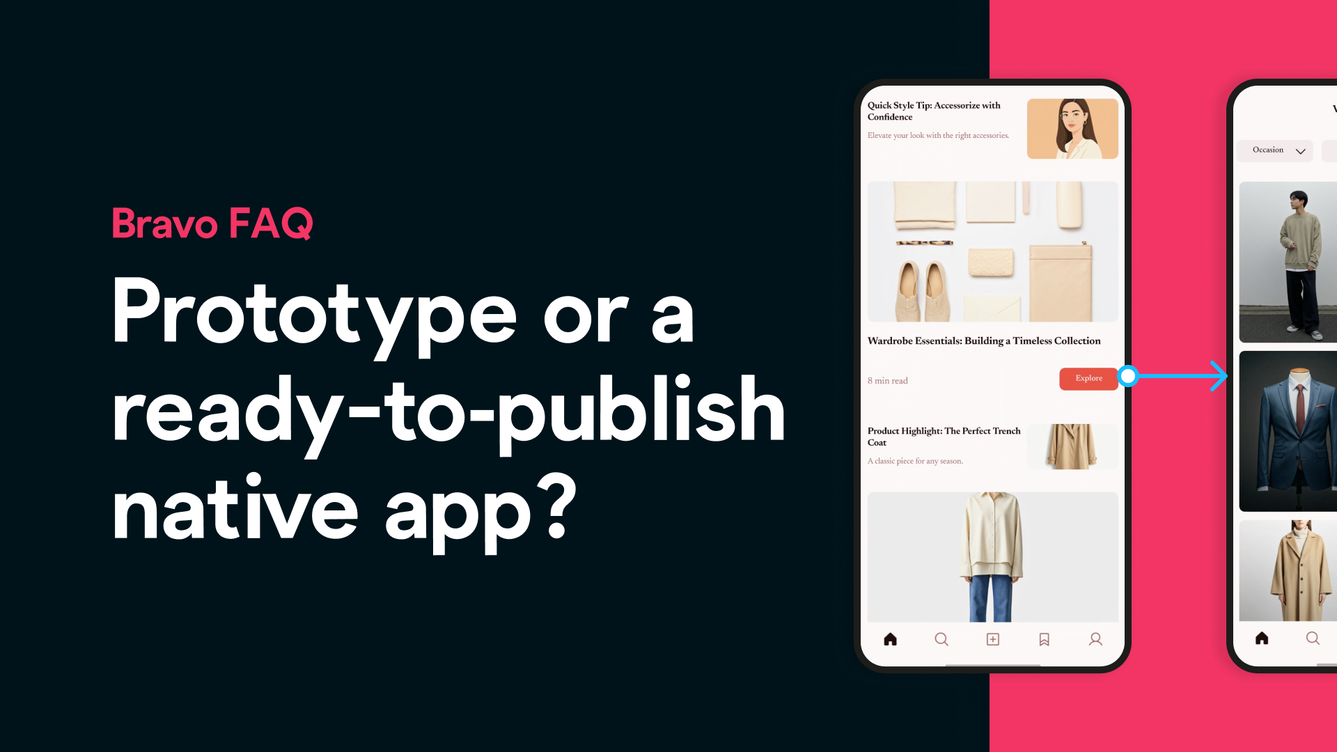 Does Bravo produce a prototype or a ready-to‑publish native app?