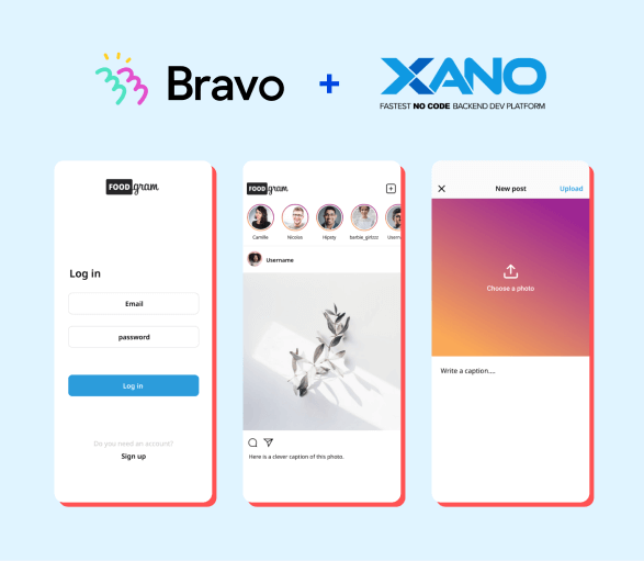 Photo sharing app (like Instagram) in 30 minutes using Bravo Studio and Xano